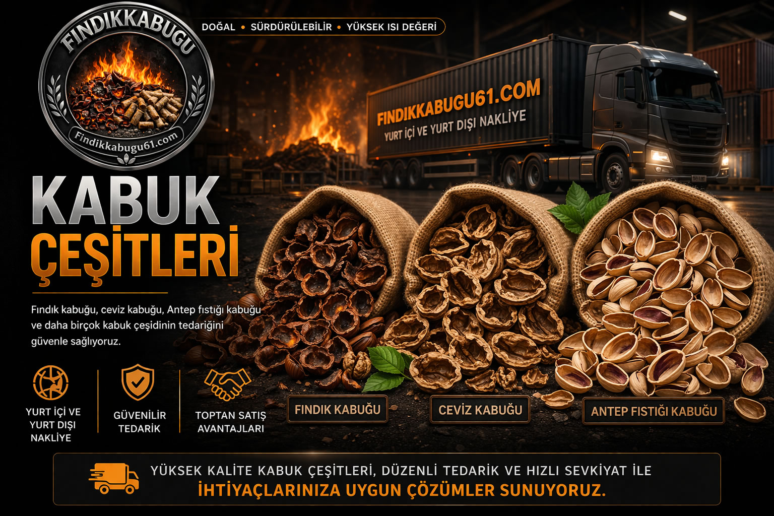 Fındık kabuğu yakıt satışı ürünü